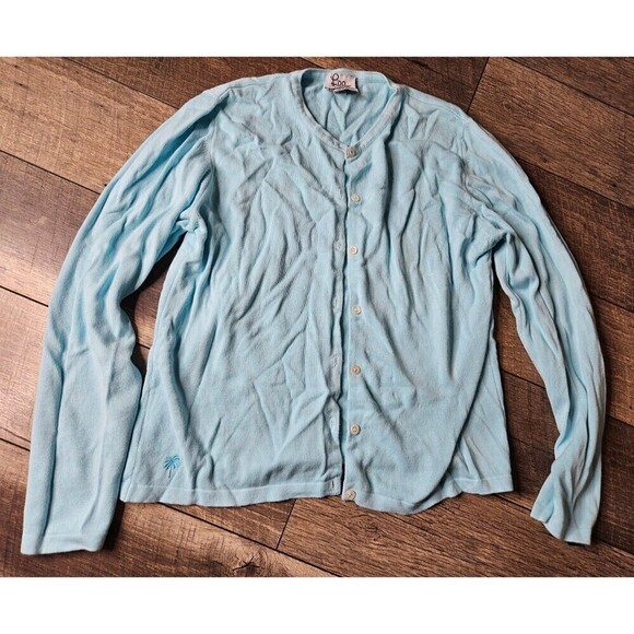 Vintage Lily Pulitzer Aqua Button Up Cardigan - Picture 2 of 7